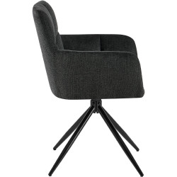 Chaise de salle à manger Jonah en tissu noir