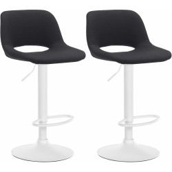 Lot de 2 tabourets de bar Camden en tissu noir