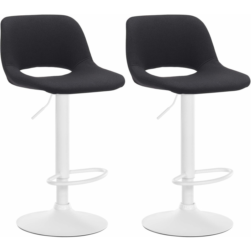 Lot de 2 tabourets de bar Camden en tissu noir