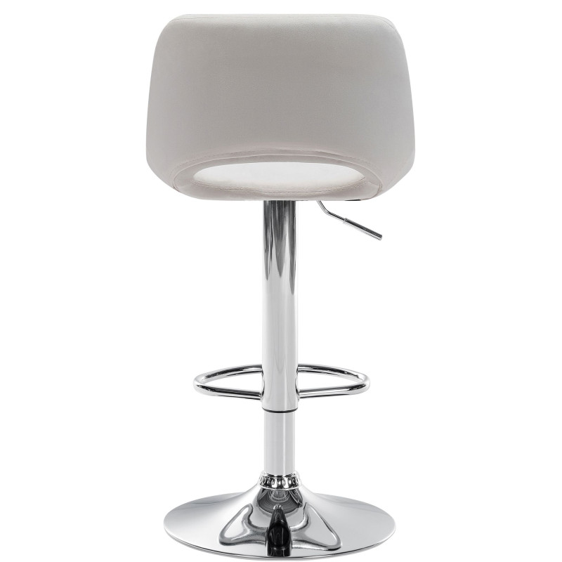 Lot de 2 tabourets de bar Camden en velours chromé crème