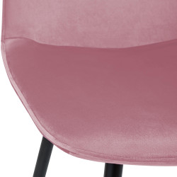 Lot de 4 chaises de salle à manger Maryam en velours rose