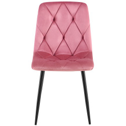 Lot de 2 chaises de salle à manger Clairton en velours rose