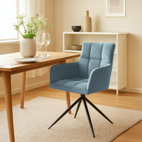 Chaise de salle à manger Jonah en tissu turquoise