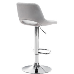 Lot de 2 tabourets de bar Camden en velours chromé gris clair