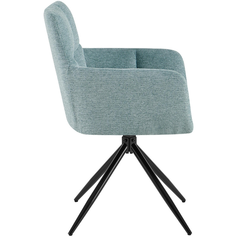 Chaise de salle à manger Jonah, tissu turquoise