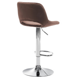 Lot de 2 tabourets de bar Camden en velours chromé brun