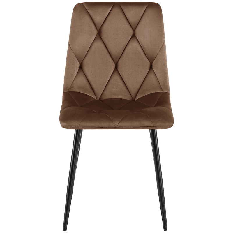 Lot de 2 chaises de salle à manger Clairton en velours marron