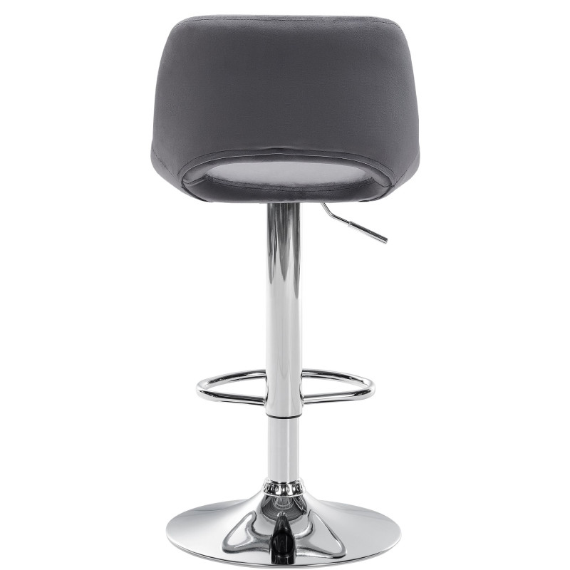 Lot de 2 tabourets de bar Camden en velours chromé gris foncé