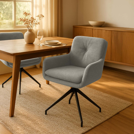 Chaise de salle à manger Pickett en tissu taupe