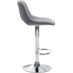 Lot de 2 tabourets de bar Camden en velours chromé gris foncé