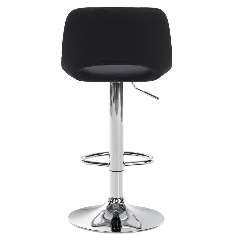 Lot de 2 tabourets de bar Camden en velours chromé noir