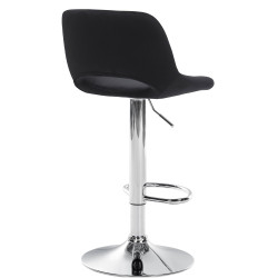 Lot de 2 tabourets de bar Camden en velours chromé noir