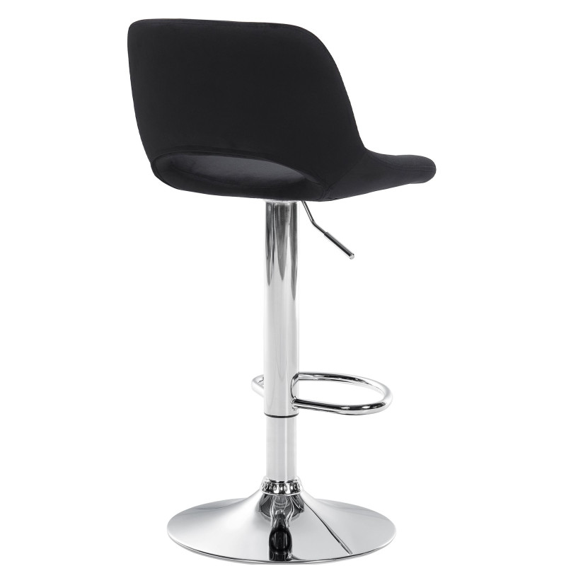 Lot de 2 tabourets de bar Camden en velours chromé noir