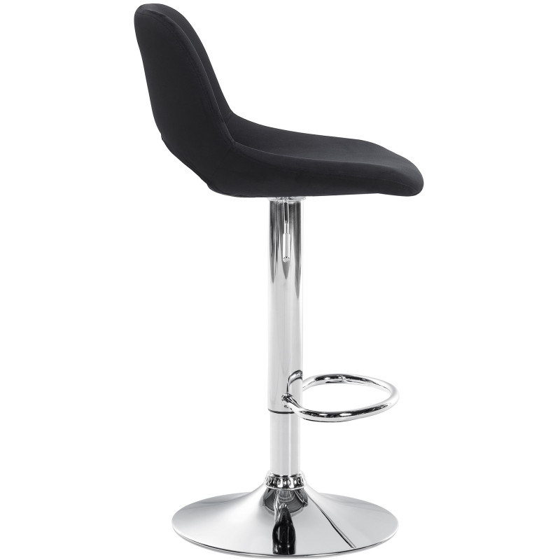 Lot de 2 tabourets de bar Camden en velours chromé noir