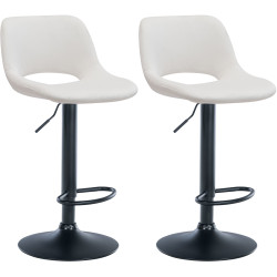 Lot de 2 tabourets de bar Camden en velours crème