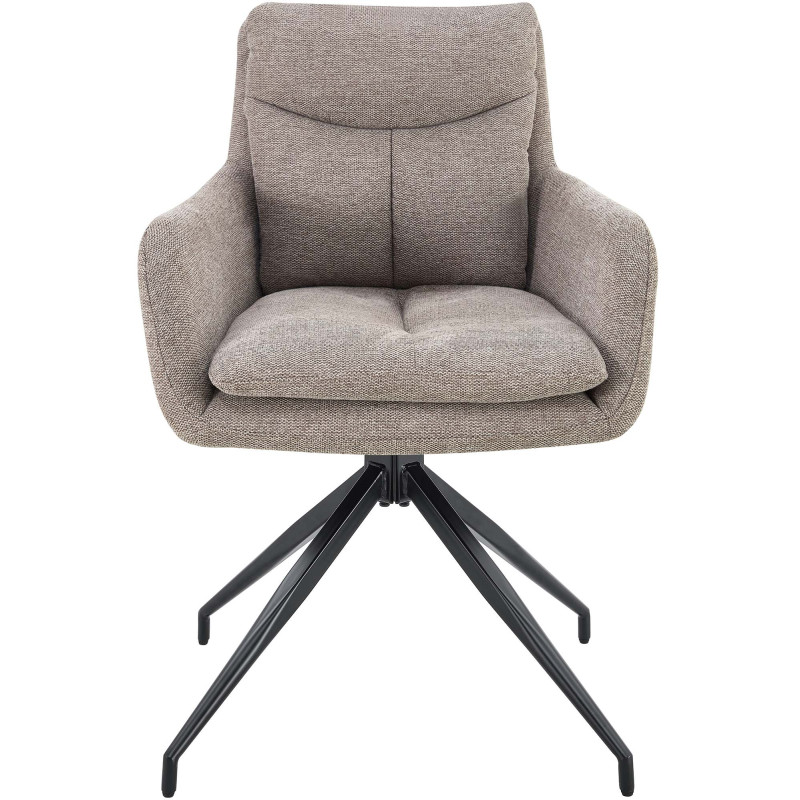 Lot de 2 chaises de salle à manger Somers en tissu taupe