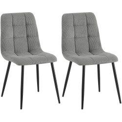 Lot de 2 chaises de salle à manger Tilde Cord gris