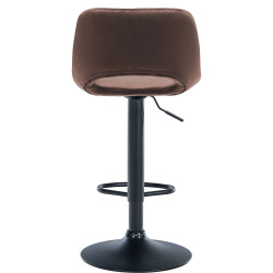 Lot de 2 tabourets de bar Camden en velours brun