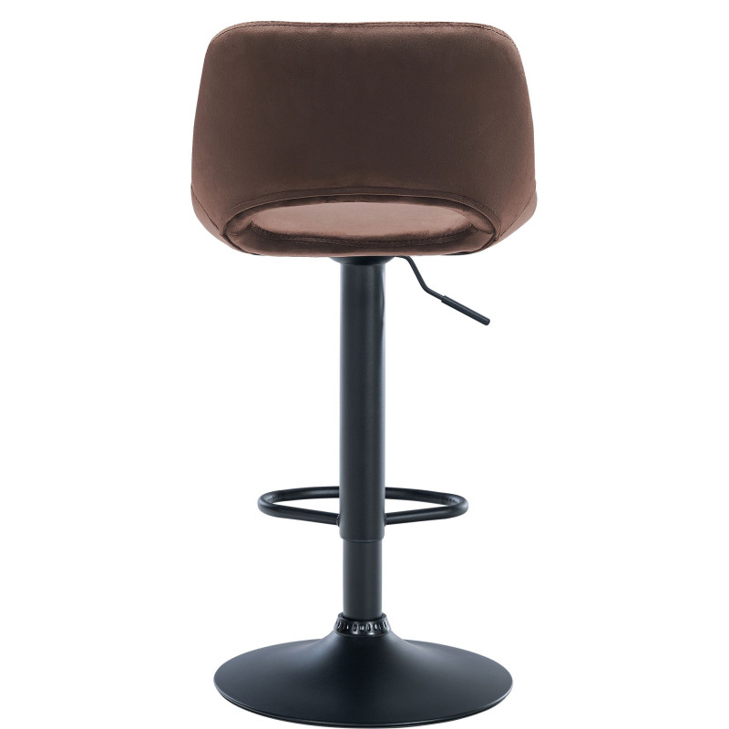 Lot de 2 tabourets de bar Camden en velours brun