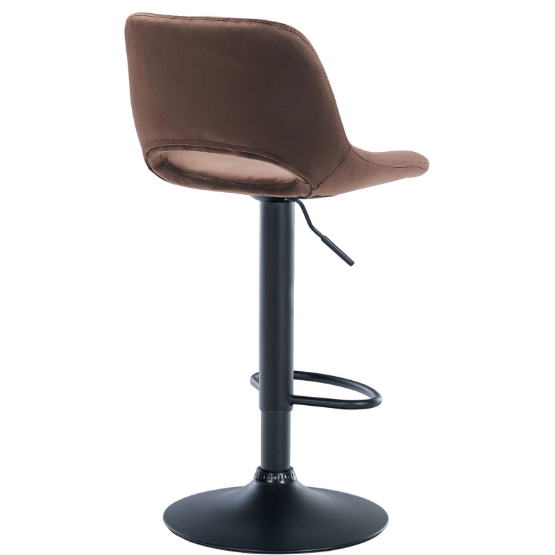 Lot de 2 tabourets de bar Camden en velours brun