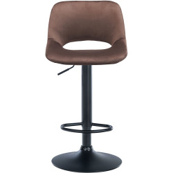 Lot de 2 tabourets de bar Camden en velours brun