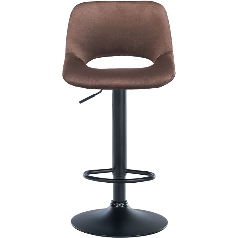 Lot de 2 tabourets de bar Camden en velours brun