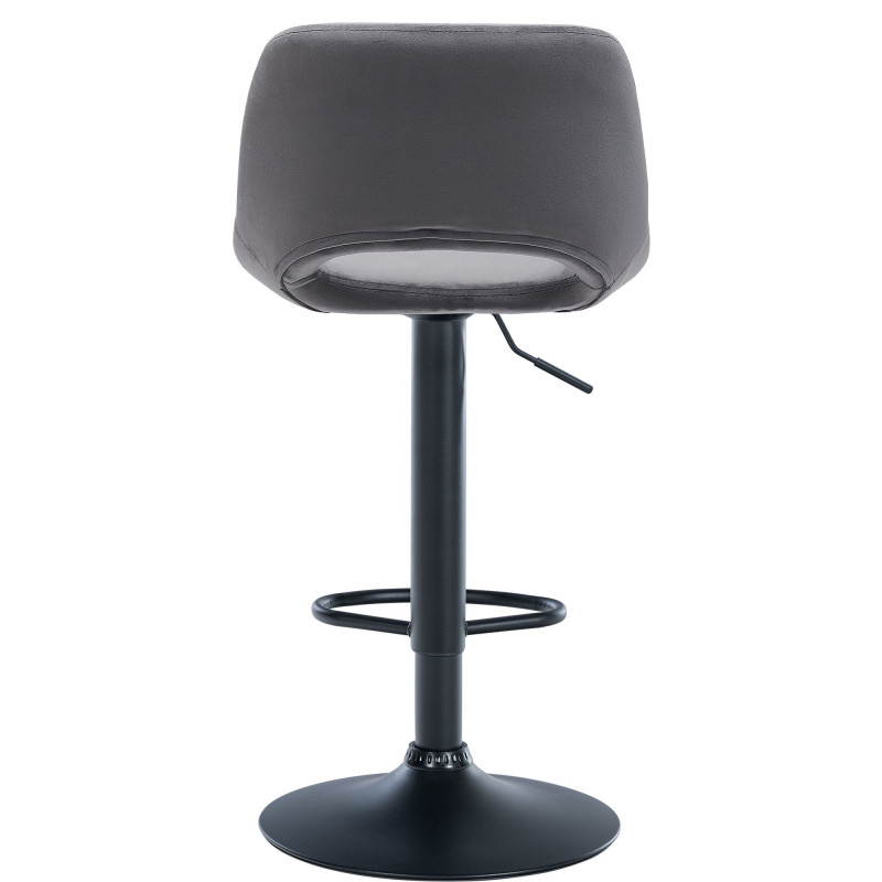 Lot de 2 tabourets de bar Camden en velours gris foncé