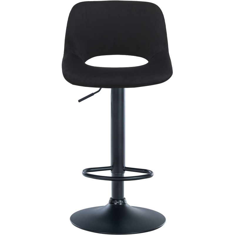 Lot de 2 tabourets de bar Camden en velours noir