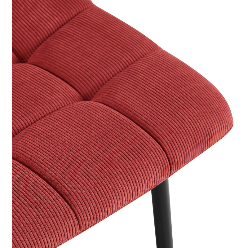 Lot de 2 chaises de salle à manger Tilde Cord bordeaux