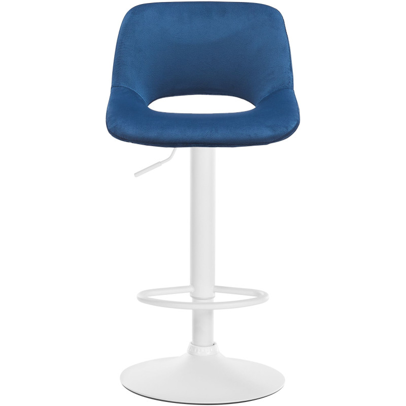 Lot de 2 tabourets de bar Camden en velours bleu
