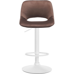 Lot de 2 tabourets de bar Camden en velours brun