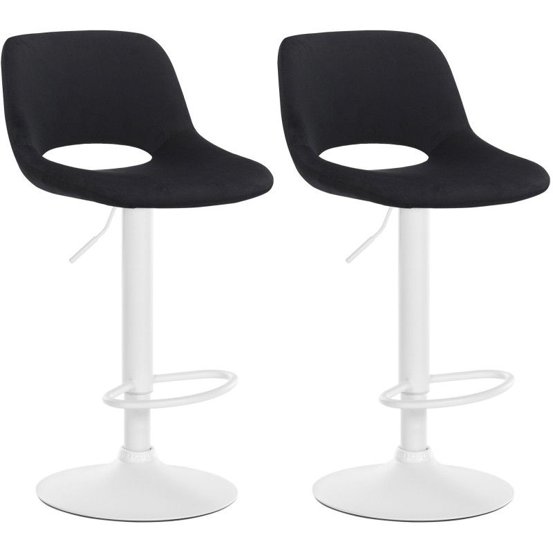 Lot de 2 tabourets de bar Camden en velours noir