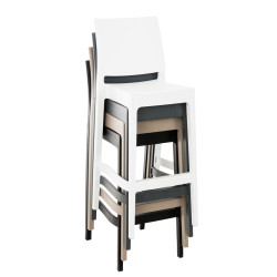 Ensemble de 4 tabourets de bar Maya gris foncé