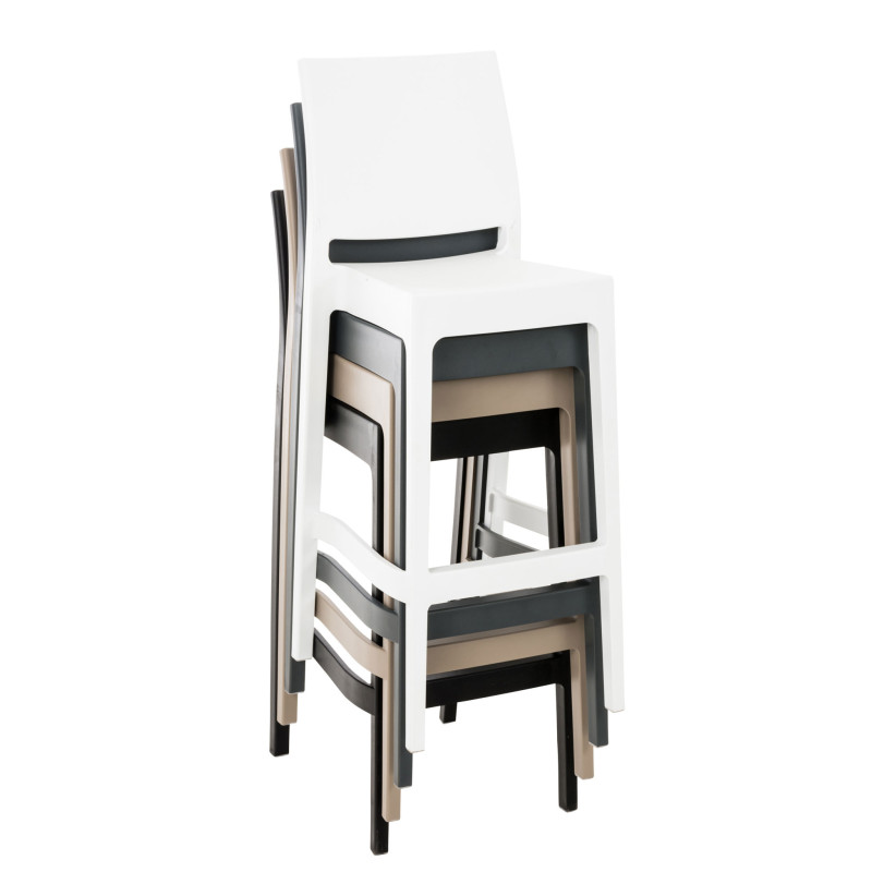 Ensemble de 4 tabourets de bar Maya gris foncé