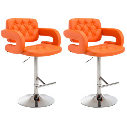 Lot de 2 tabourets de bar Dublin C orange