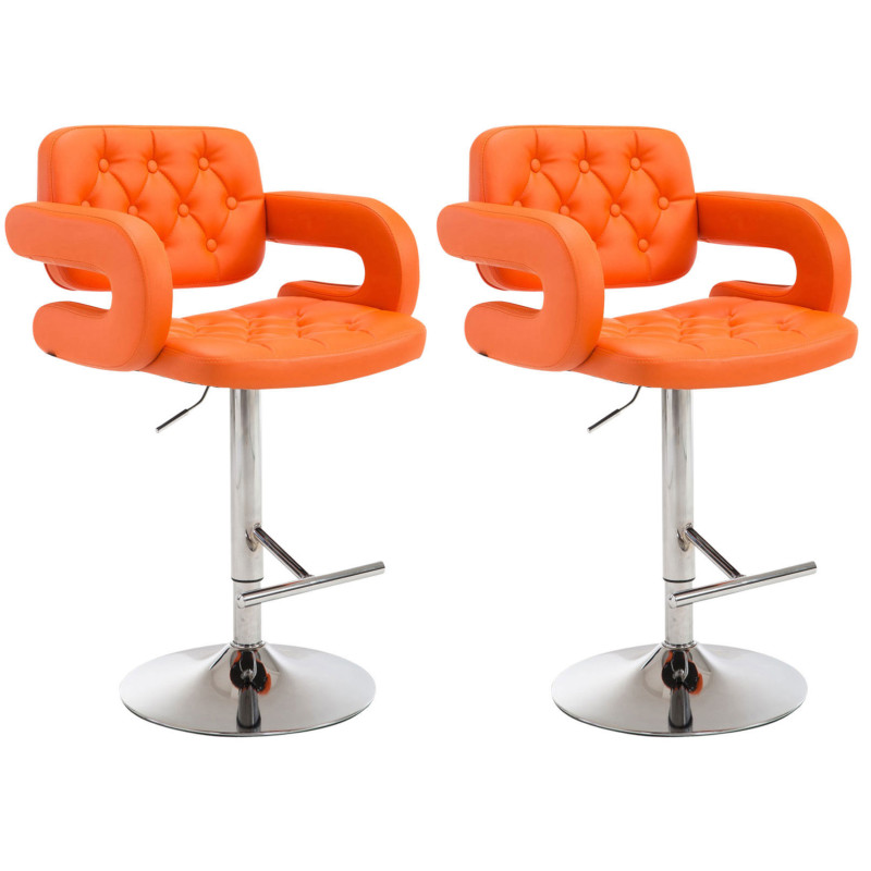 Lot de 2 tabourets de bar Dublin C orange