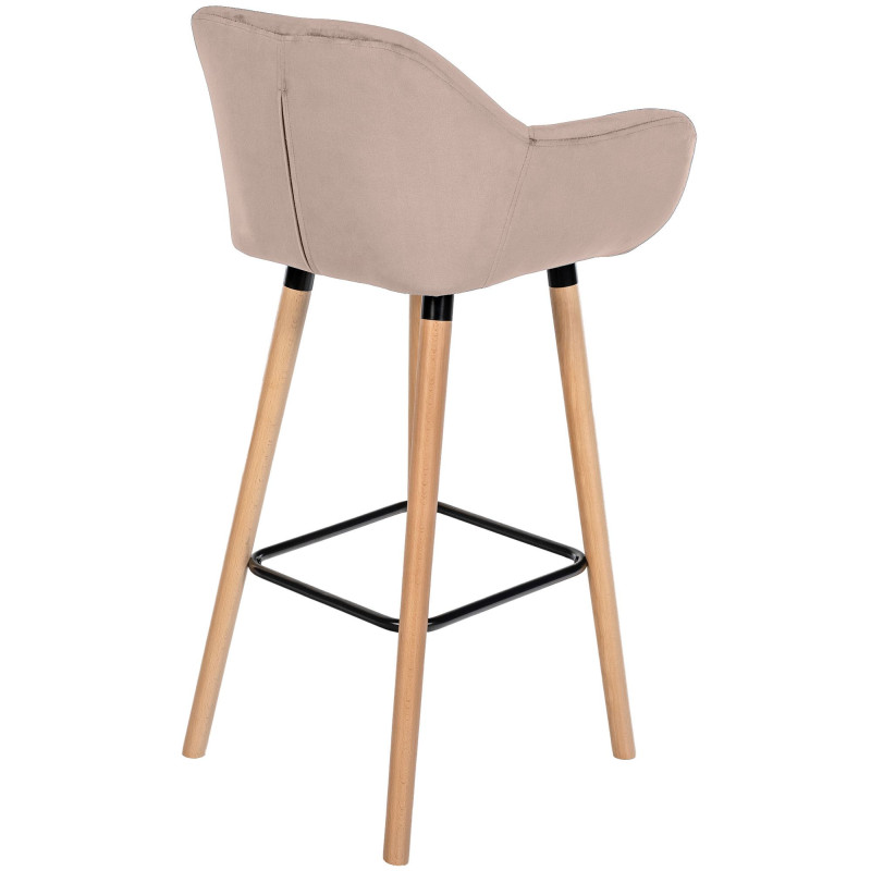 Lot de 2 tabourets de bar en velours Grant gris clair