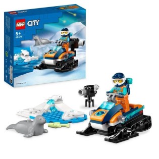 LEGO City 60376 La Motoneige d'Exploration Arctique, Jouet avec Figurines de Phoques, et Véhicules