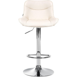 Lot de 2 tabourets de bar Vonore simili cuir chromé crème
