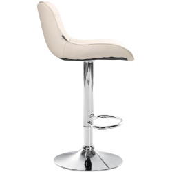 Lot de 2 tabourets de bar Vonore simili cuir chromé crème