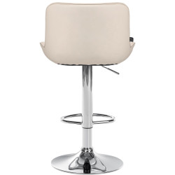 Lot de 2 tabourets de bar Vonore simili cuir chromé crème