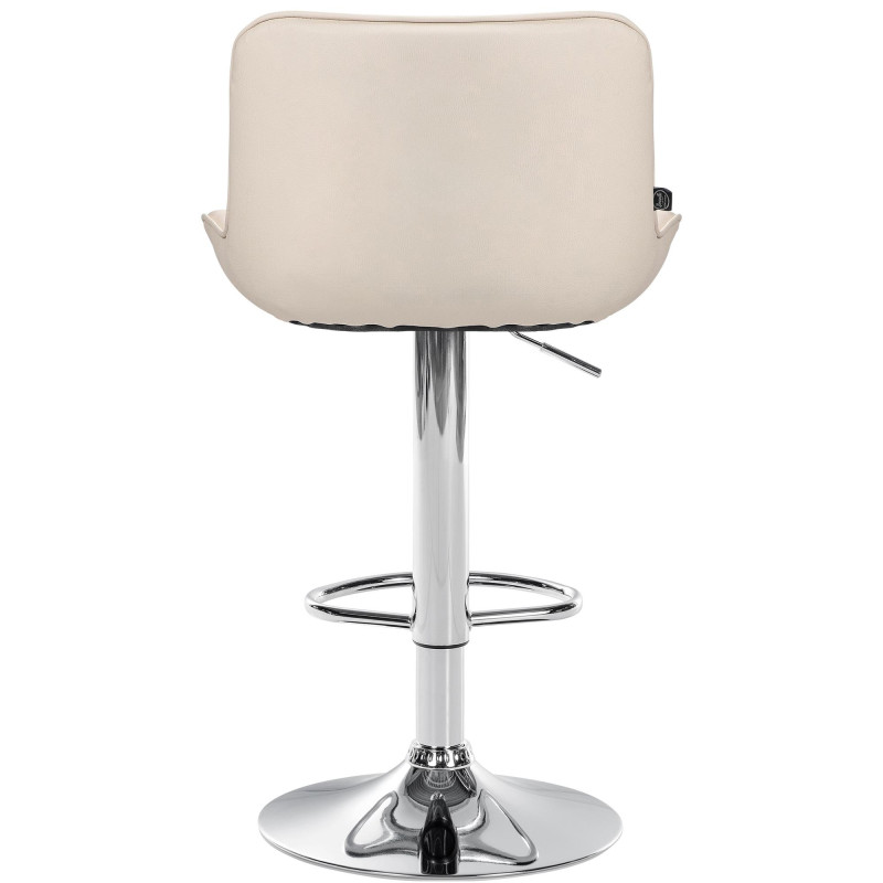 Lot de 2 tabourets de bar Vonore simili cuir chromé crème