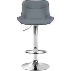 Lot de 2 tabourets de bar Vonore simili cuir chromé gris
