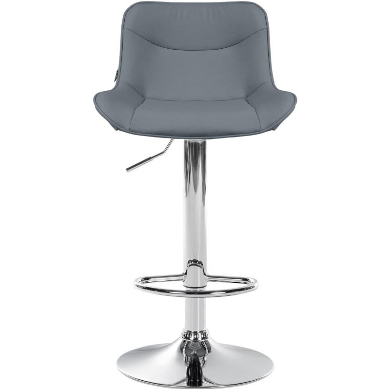 Lot de 2 tabourets de bar Vonore simili cuir chromé gris