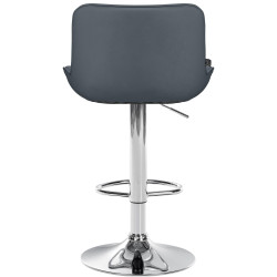Lot de 2 tabourets de bar Vonore simili cuir chromé gris