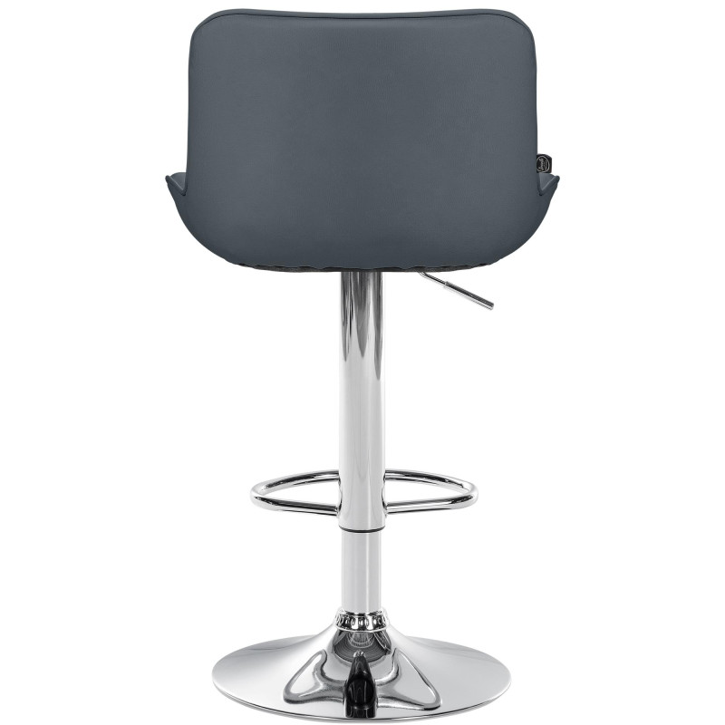 Lot de 2 tabourets de bar Vonore simili cuir chromé gris