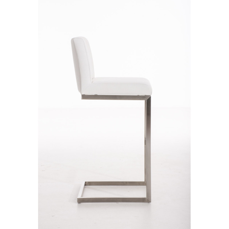 Tabouret de bar en tissu Paros blanc