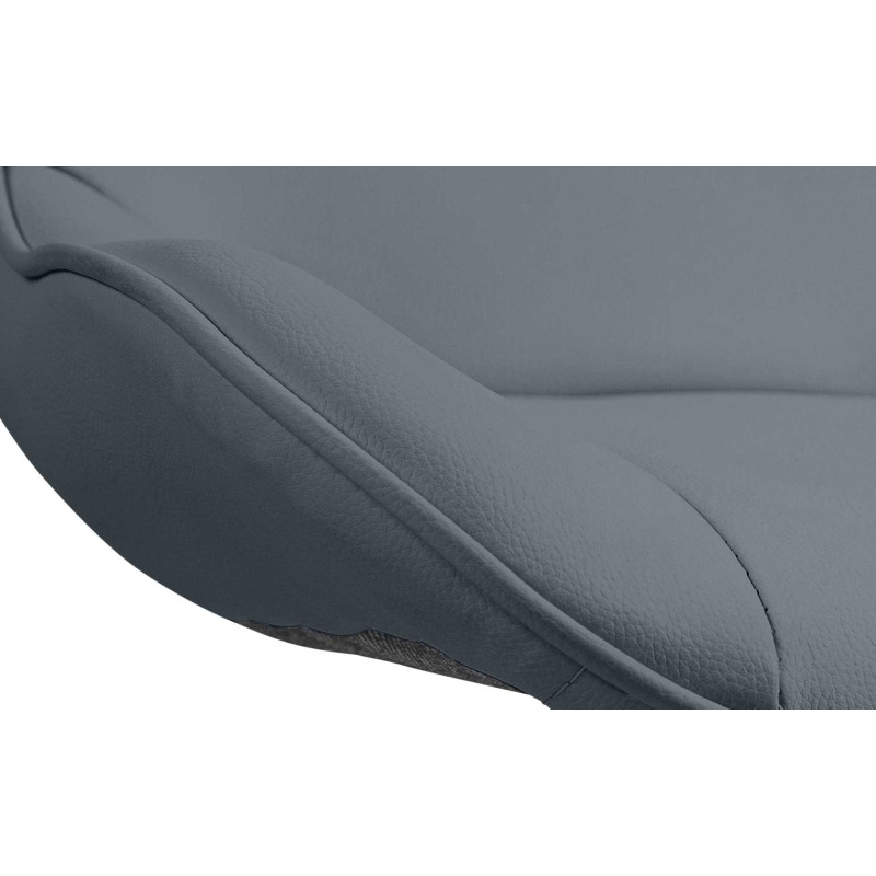 Lot de 2 tabourets de bar Vonore simili cuir gris