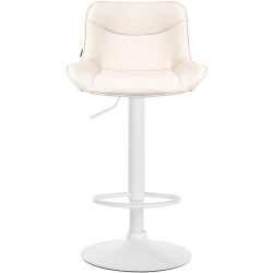 Lot de 2 tabourets de bar Vonore simili cuir crème