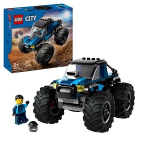 LEGO 60402 City Le Monster Truck Bleu, Jouet Camion Tout-Terrain et Minifigurine de Conducteur, Cadeau Enfants